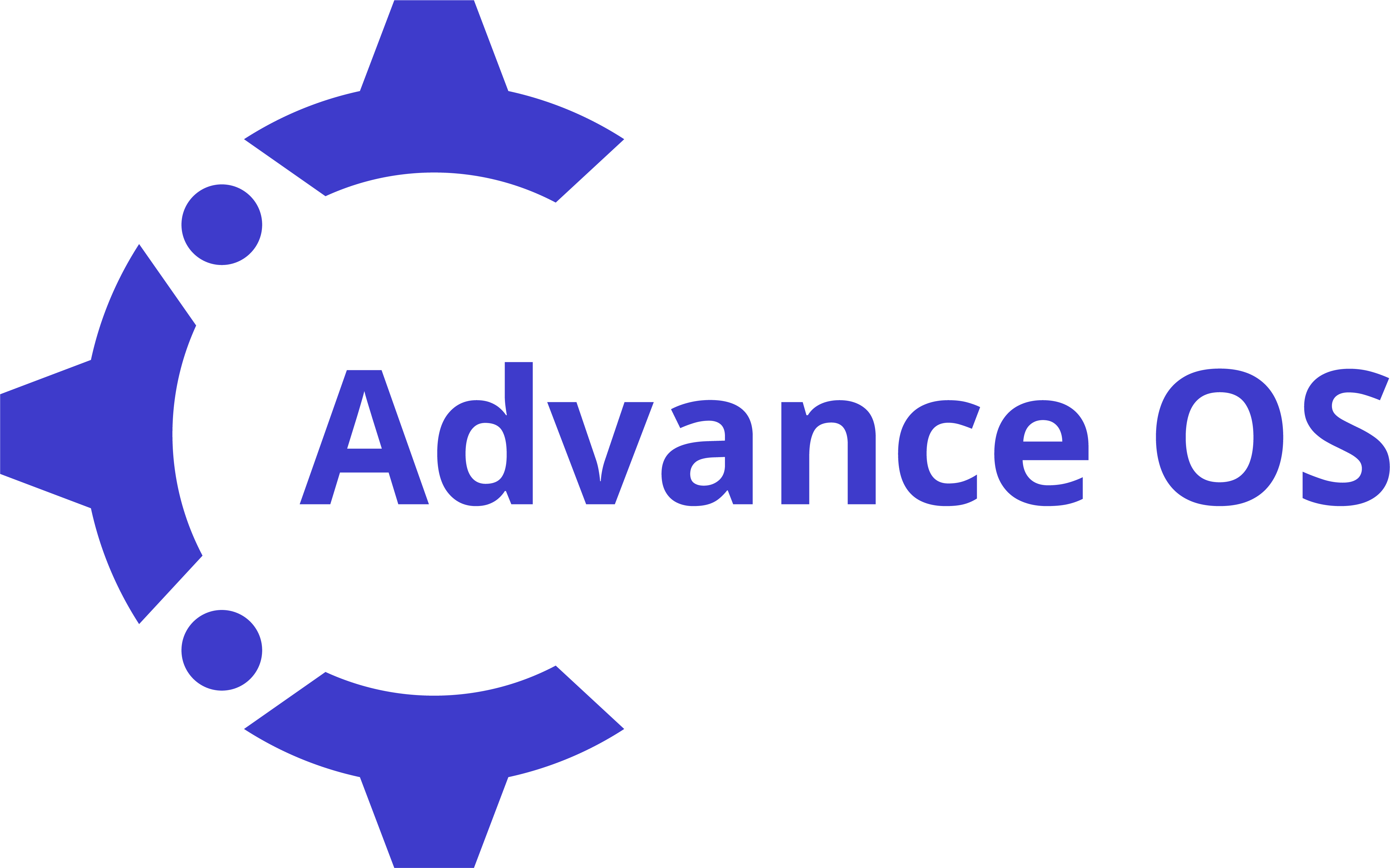 Logo of Advance OS featuring a stylized gear and people icon to the left and the words "Advance OS" in blue text on the right.