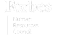 Forbes Human Resources Council logo in white text on a black background.